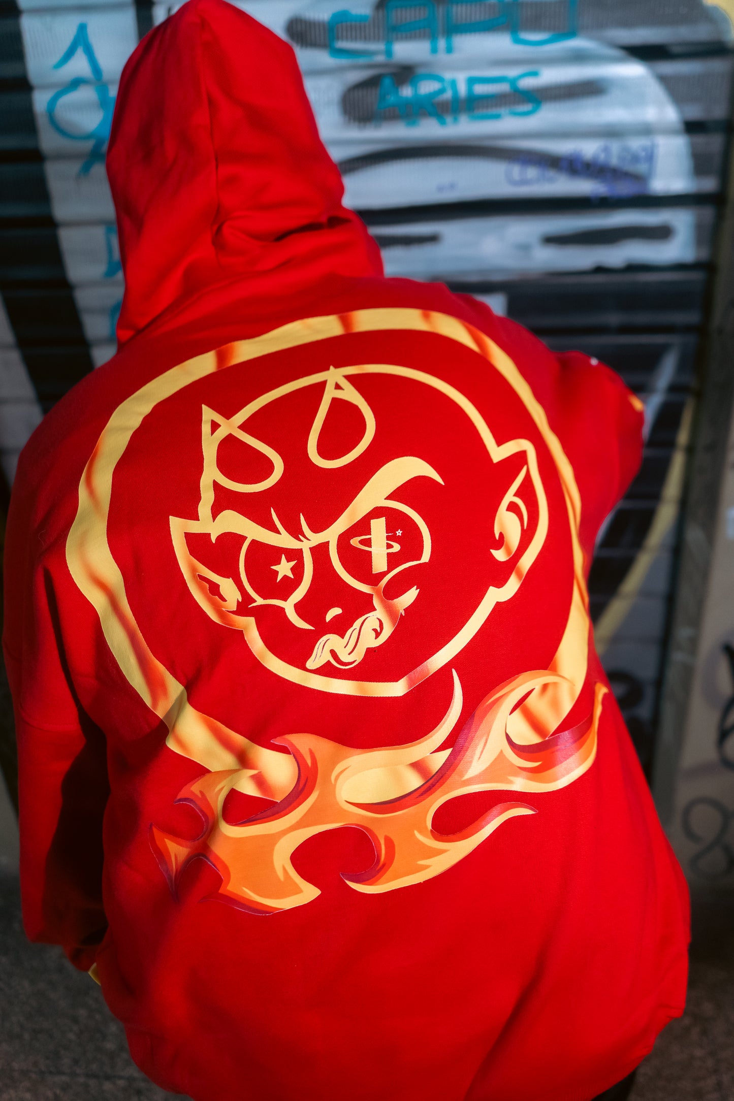 FIRE FLAMES HOODED SWEATSHIRT ICSTR