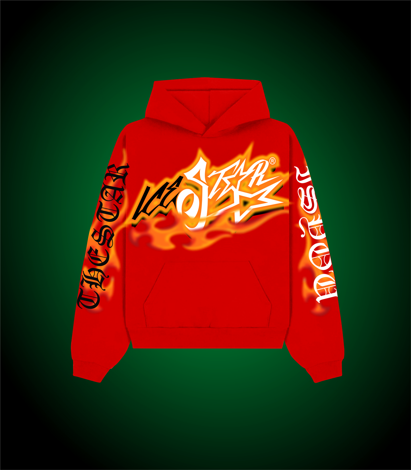 FIRE FLAMES HOODED SWEATSHIRT ICSTR
