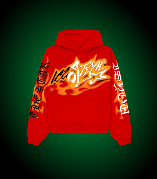 FIRE FLAMES HOODED SWEATSHIRT ICSTR
