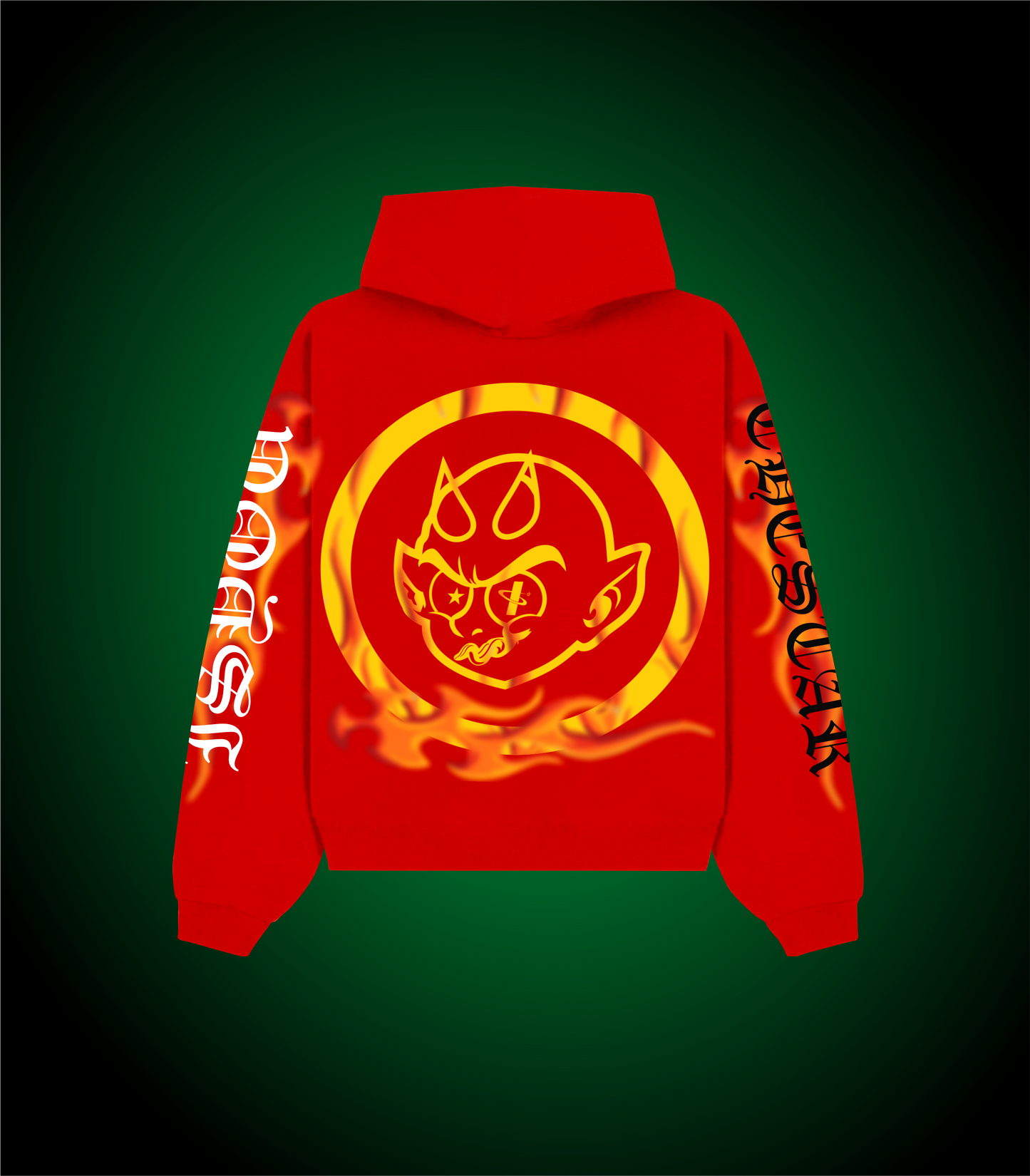 FIRE FLAMES HOODED SWEATSHIRT ICSTR